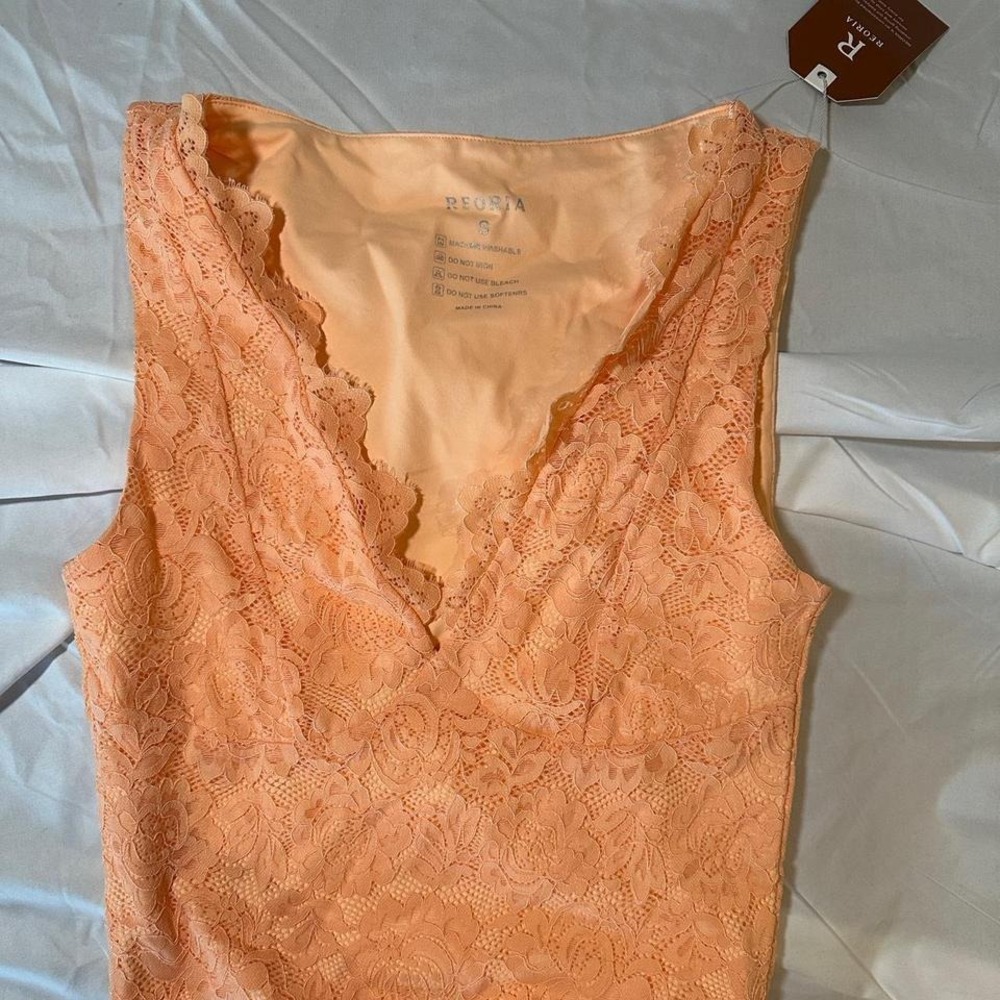 orange lace tank top